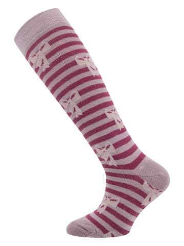 ewers 2er-Set: Kniestrümpfe "Schleife" in Beere/ Flieder
