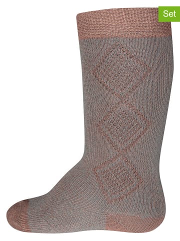 ewers 2er-Set: Kniestrümpfe in Hellbraun/ Grau