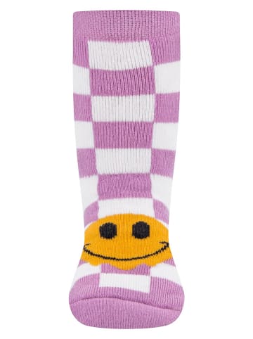 ewers ABS-Socken "SoftStep Karo/Smile" in Lila