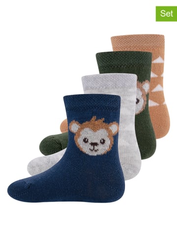 ewers 4er-Set: Socken in Dunkelblau/ Grau/ Hellbraun
