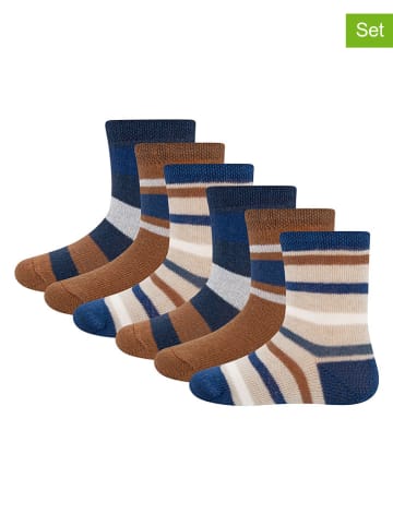 ewers 6er-set: Socken in Hellbraun/Dunkelblau/ Grau