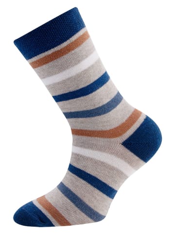 ewers 4er-Set: Socken in Hellbraun/Dunkelblau/ Grau