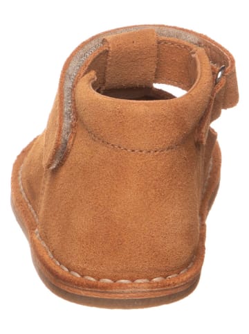 lamino Leren enkelschoenen lichtbruin