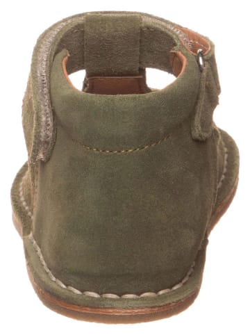 lamino Leren enkelschoenen kaki