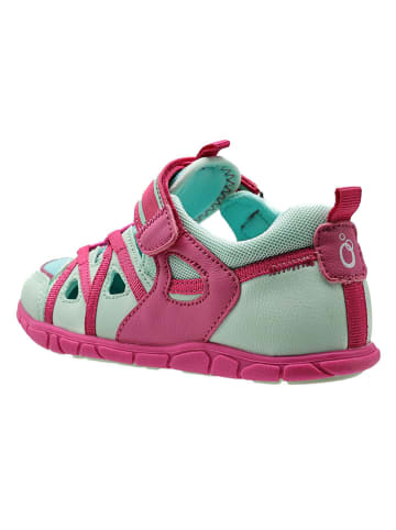 lamino Barfuß-Halbsandalen in Türkis/ Pink