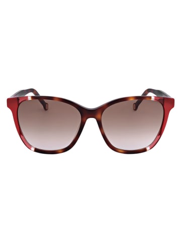 Carolina Herrera Damskie okulary przeciwsłoneczne w kolorze jasnobrązowo-czerwonym