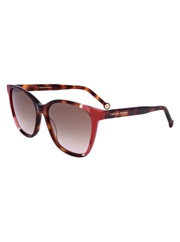Carolina Herrera Damskie okulary przeciwsłoneczne w kolorze jasnobrązowo-czerwonym