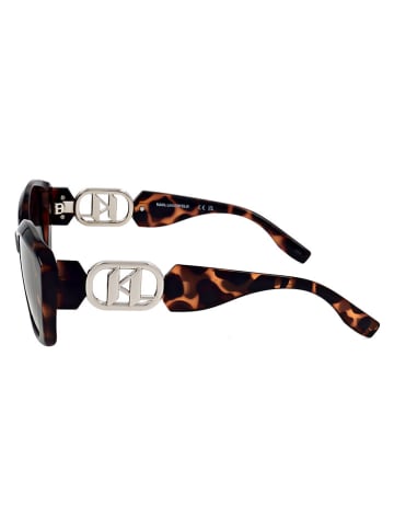 Karl Lagerfeld Damskie okulary przeciwsłoneczne w kolorze brązowo-czarnym