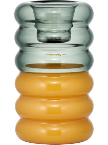 Design Letters Kerzenhalter ''Hoop'' in Grau/ Ocker - (H)8,75 x Ø 3,5 cm