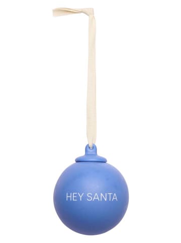 Design Letters Bombki choinkowe (4 szt.) "XMAS" w kolorze niebieskim