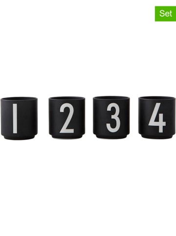 Design Letters 4-delige set: bekers zwart - 50 ml