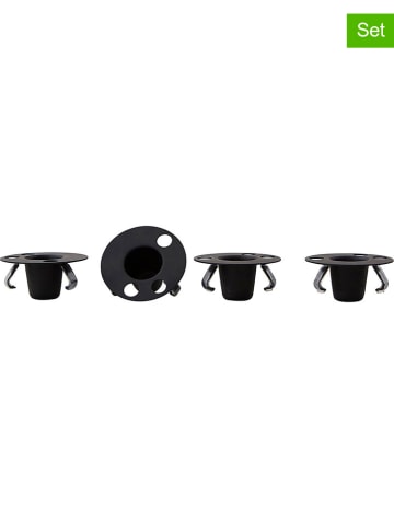 Design Letters 4er-Set: Kerzenhaltereinsatz in Schwarz