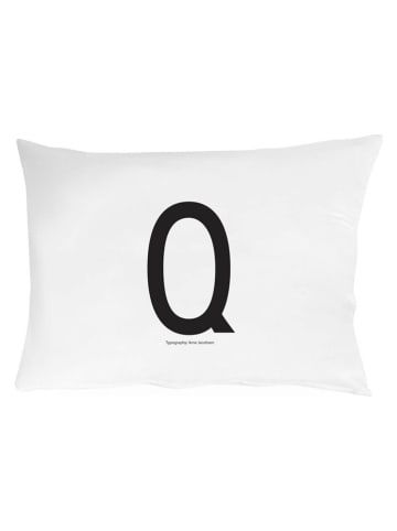 Design Letters Kussenhoes "Q" wit - (L)70 x (B)50 cm