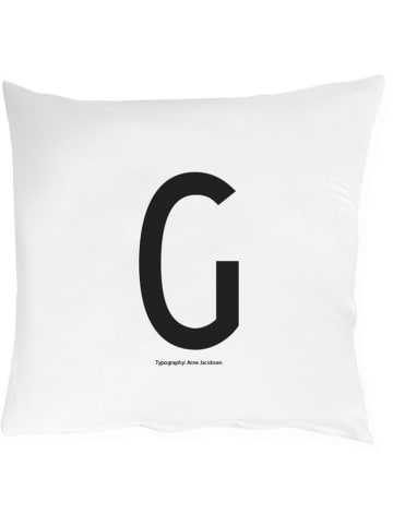 Design Letters Kissenhülle in Weiß - (L)80 x (B)80 cm