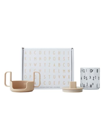 Design Letters 3tlg. Set: Trinkbecher "Grow with your cup" in Beige - (H)18 x Ø 14 cm