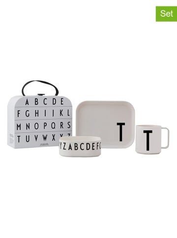 Design Letters 4-delige kinderserviesset "Classics in a suitcase" wit