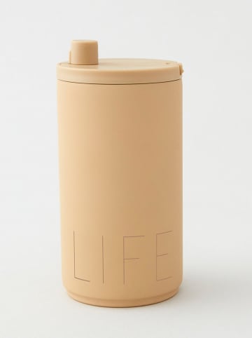 Design Letters Kubek termiczny "Life" w kolorze beżowym - 350 ml