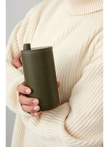 Design Letters Thermobecher "Life" in Oliv - 350 ml