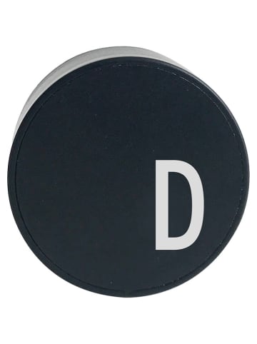 Design Letters Wtyczka ładowania "My Charger - D" w kolorze czarnym - Ø 4,5 cm