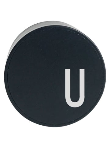 Design Letters Wtyczka ładowania "My Charger - U" w kolorze czarnym - Ø 4,5 cm