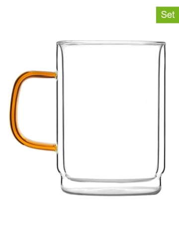 Vialli Design Szklanki (2 szt.) w kolorze pomarańczowym - 350 ml