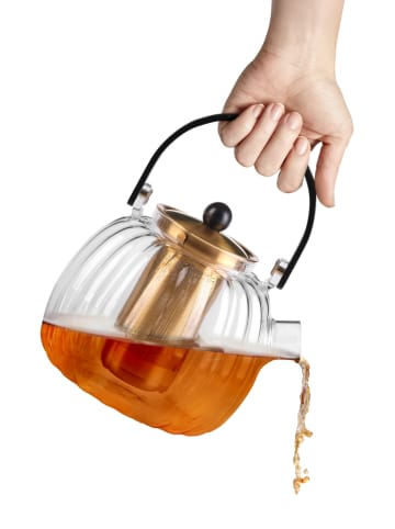 Vialli Design Theepot "Volare" transparant/goudkleurig - 1 l