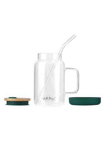 Vialli Design Glas met rietje groen - 600 ml