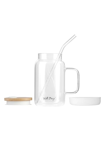 Vialli Design Glas met rietje wit - 600 ml