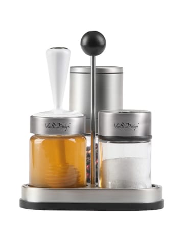 Vialli Design 3tlg. Menagere-Set in Silber