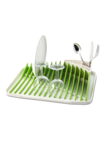 Vialli Design Abtropfgestell in Weiß/ Grün - (B)43 x (H)9,6 x (T)27 cm