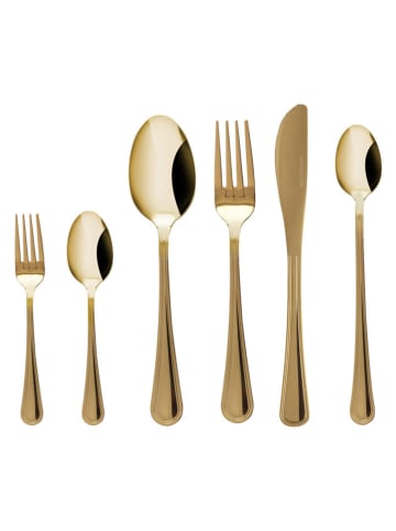 Vialli Design 24-częściowy zestaw sztućców w kolorze złotym