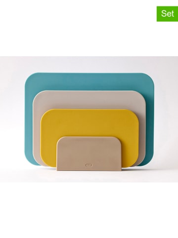 Rosti 4tlg. Schneidebrett-Set "Choptima" in Mint/ Beige/ Ocker