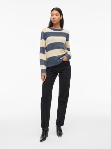 Vila Pullover "Vipolana" in Blau/ Creme