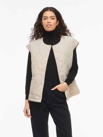 Vila Doorgestikte bodywarmer "Silla" in Crem