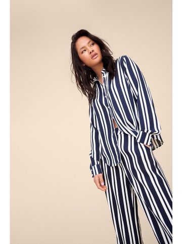 Vila Broek donkerblauw/wit