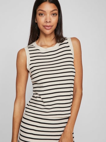 Vila Stricktop in Creme/ Schwarz