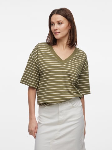 Vila Shirt kaki/crème