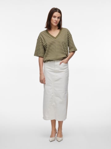 Vila Shirt kaki/crème