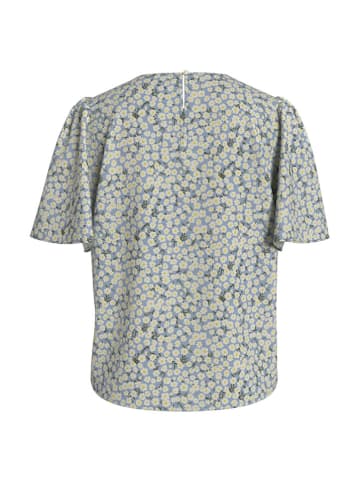 Vila Bluse in Hellblau/ Weiß