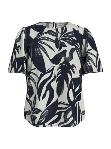 Vila Bluse in Dunkelblau/ Creme