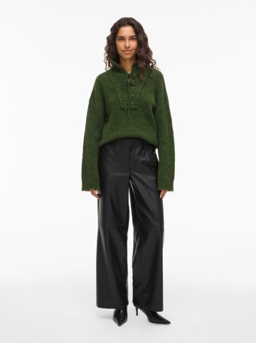 Vila Kunstleren broek "Vianne" zwart