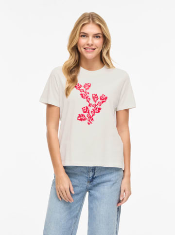 Vila Shirt "Visybilla" in Weiß/ Rot