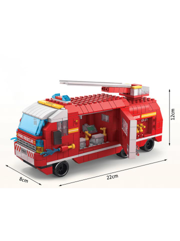 Techkidz 1000-częściowy zestaw konstrukcyjny "Fire brigade" w kolorze czerwonym - 6+