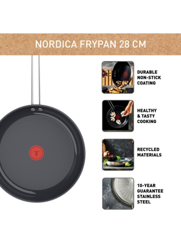 Tefal Patelnia "Nordica" w kolorze srebrno-czarnym - Ø 28 cm