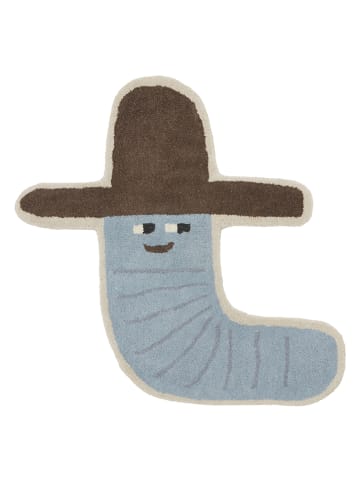 OYOY mini Teppich "Calle Cowboy" in Hellblau - (B)85 x (H)82 cm