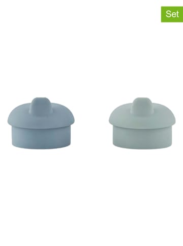 OYOY mini 2er-Set: Ersatzdeckel für Trinklernbecher "Kappu" in Hellblau/ Grün