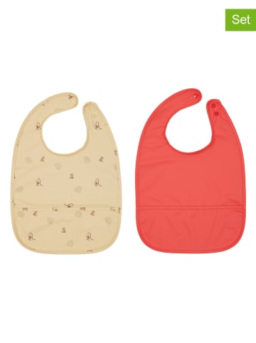 OYOY mini 2er-Set: Lätzchen "Dino" in Beige/ Rot