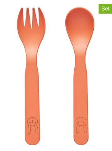 OYOY mini 2-delige eetleerset "Pullo" oranje - vanaf 3 jaar