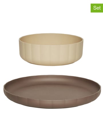 OYOY mini 2-delige eetleerset "Pullo" lichtbruin/beige - vanaf 12 maanden