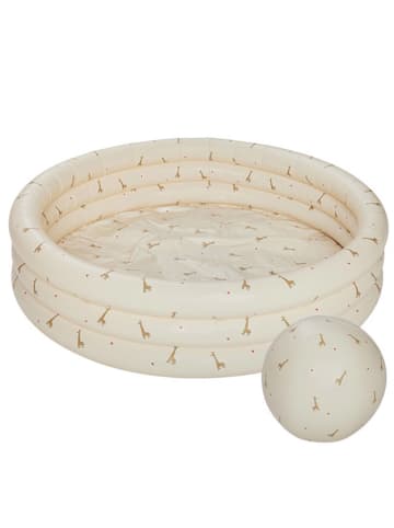 OYOY mini Brodzik "Giraffe" w kolorze beżowym z piłką - wys. 26 x Ø 120 cm - 3+